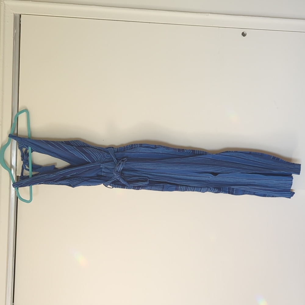 Indigo Rein Blue Striped Jumpsuit
